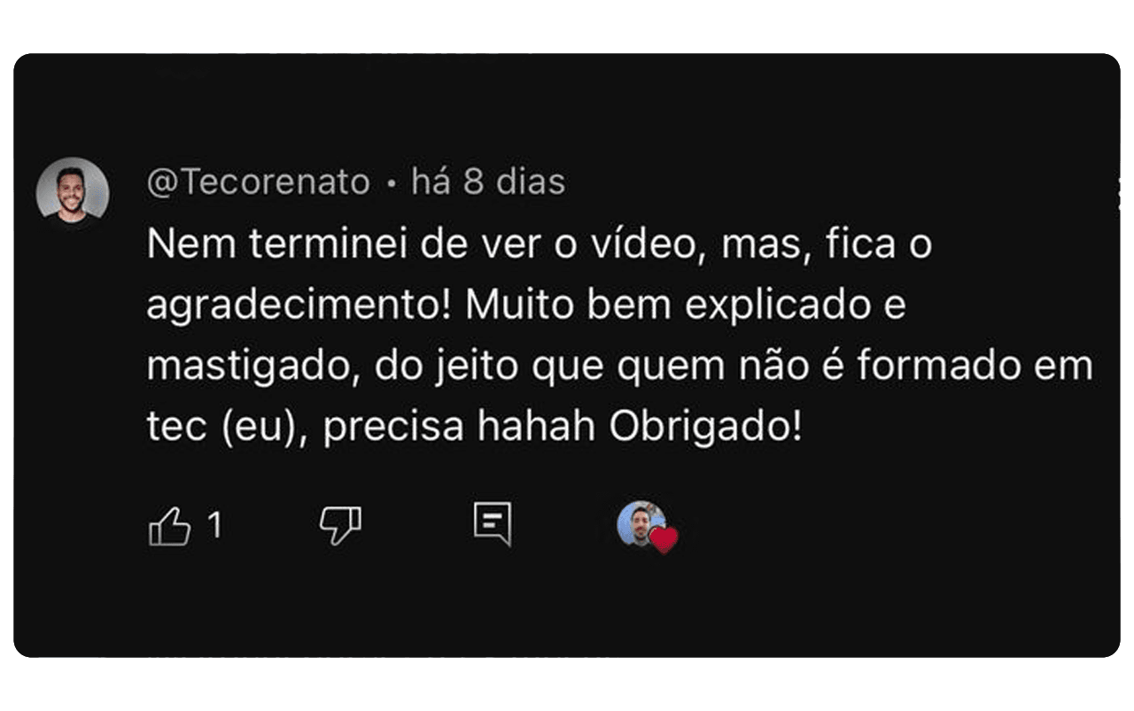 Comentário do Youtube