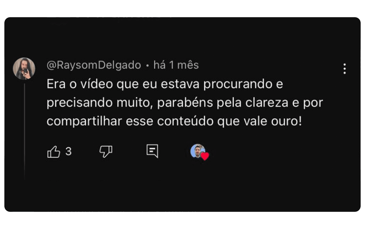 Comentário do Youtube